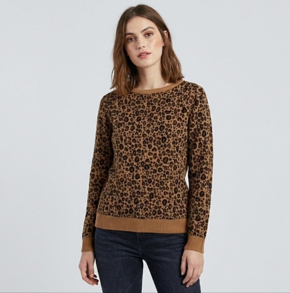 Philosophy Brown Black Animal Print Sweatshirt